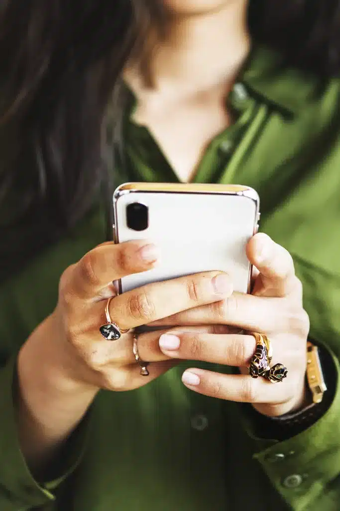 Woman texting on a smartphone